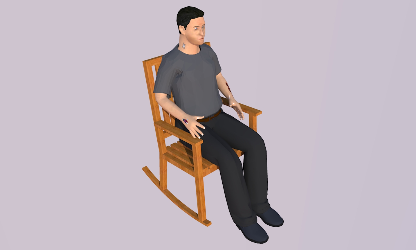 Rocking Chair with Creepy Dude